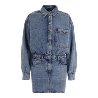 Patrizia Pepe Patrizia Pepe, Shirt Dresses, female, Blue, Size: M Button Denim Shirt Dress