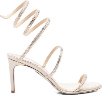 Rene Caovilla 80mm strass-spiral sandals - Neutrals