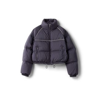Miu Miu Technical Pong&eacute; Down Jacket, Woman, Navy, Size 38