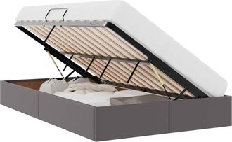 vidaXL Estructura De Cama Ottoman Gris 120 X 200 Cm Cuero Sint&eacute;tico Vidaxl