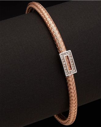 Meshmerise 18K Over Silver 0.15 Ct. Tw. Diamond Bangle Bracelet