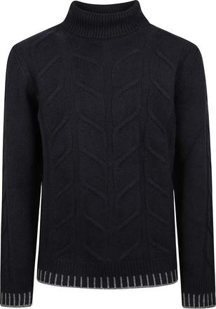 Altea Maglione a collo alto a trecce - - Knitwear - Uomo - Blu - XL