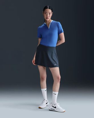 Nike Tour Skirt Womens Thunder Blue Stretch Dri-FIT Flouncy Golf DSGL1385