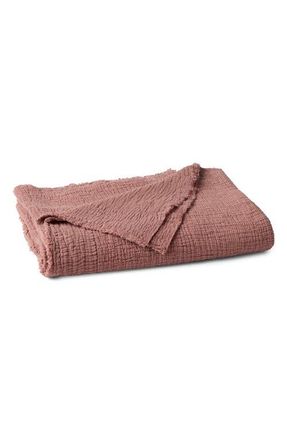 Coyuchi Topanga Organic Cotton Matelass&eacute; Throw in Plum Blossom at Nordstrom