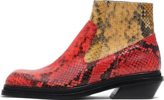 Bimba & Lola 40mm snakeskin-embossed ankle boots - women - Goat Skin/Rubber/Lamb Skin - 36 - Red
