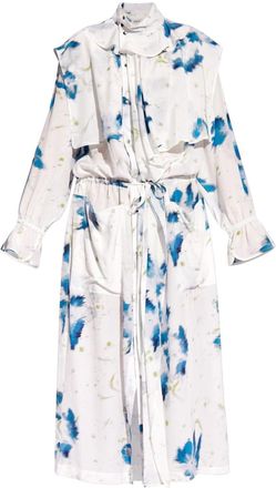 Christophe Lemaire floral-print layered shirtdress - women - Viscose - 36 - White