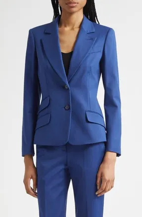 Emporio Armani Cotton Couture Two-Button Blazer in Cobalt Blue at Nordstrom, Size 2 Us