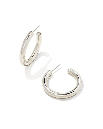 Kendra Scott Womens Colette Hoop Earrings In Rhodium Metal