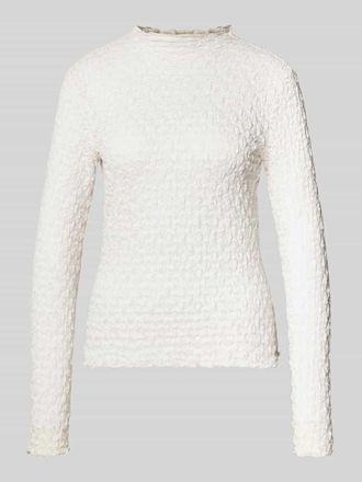 Jake*s Slim Fit Longsleeve in semitransparentem Design in Ecru, Gr&ouml;&szlig;e L