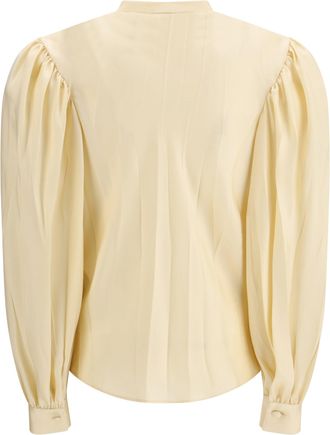 Gucci Womens Silk Twill Shirt Mat Beige