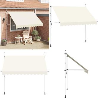 vidaXL Tenda da Sole Retrattile Manuale 300 cm Crema - Tenda da sole retrattile - Tenda da sole manuale