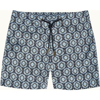 Orlebar Brown Bulldog Drawcord Mid-Length Classic Fit Drawcord Swim Shorts in Night Iris at Nordstrom, Size 38