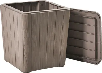 Beliani Contenitore Da Giardino Per Esterni 40 X 42 Cm Polipropilene Tortora Sarandi