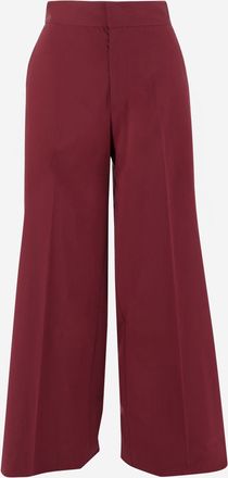 SA SU PHI Womens Wide-Leg Trousers Bordeaux Cotton