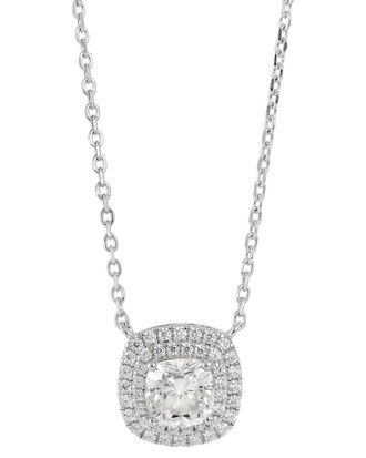 Savvy Cie Jewels Silver Double Halo Necklace