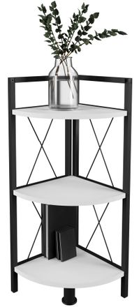 VCM Madera Metal Esquina Estante De Almacenamiento Estante Estante Decoraci&oacute;n Libros Stand Estante Insasi 2 (blanco) - Vcm