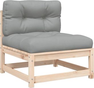 vidaXL Sof&aacute; De Jard&iacute;n Sin Reposabrazos Con Cojines Madera Maciza Pino Vidaxl