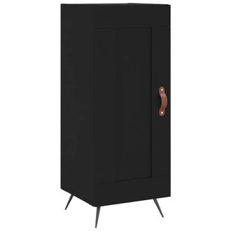 vidaXL Aparador De Madera Contrachapada Negro 34,5x34x90 Cm Vidaxl