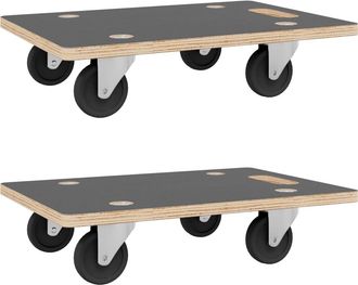 vidaXL Vidaxl - Soportes Con Ruedas 2 Uds Rectangular 80x55x11,5 Cm