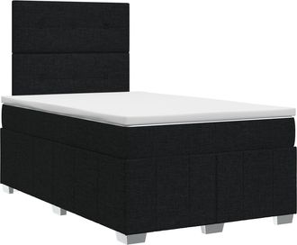 vidaXL Cama Box Spring Con Colch&oacute;n Negro 120 X 190 Cm Tela Vidaxl