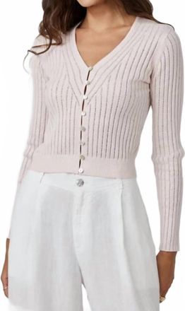 Bella Dahl Fitted V-Neck Cardigan In Pastel Pink