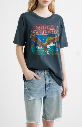 Daydreamer Chris Stapleton Wild Eagle Cotton Graphic T-Shirt in Vintage Black at Nordstrom, Size X-Small