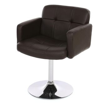 Hhg Silla De Comedor Orlando, Silla De Cocina Silla Giratoria, Imitaci&oacute;n De Cuero Cromo, Marr&oacute;n