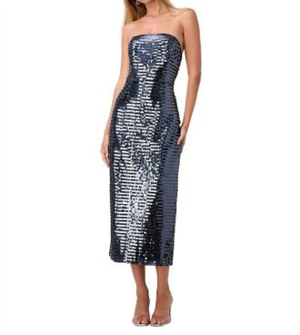 Cami NYC Circe Sequin Strapless Dress In Coal