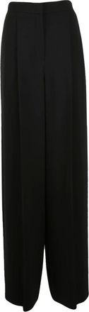 Max Mara Broeken, Dames, Zwart, L, Polyester, Laccato Wijde Broek