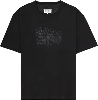 Maison Margiela Tonal Print Cotton Round Neck T-Shirt