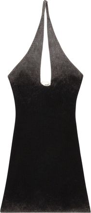 Diesel M-Larisa Oval D-plaque mini dress - women - Organic Cotton - L - Black