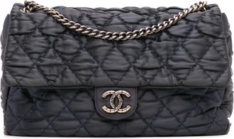 Chanel Pre-owned Womens Quilted Shoulder Bag - Dark Grey Textile - One Size