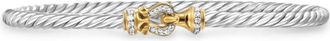 David Yurman Bracciale Buckle Classic Cable in oro giallo 18kt e argento sterling con diamanti (3mm)