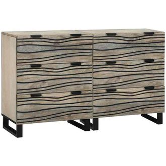 vidaXL Vidaxl - Tableros Lateral Con Caj&oacute;n 2 Pcs Blanco 60 X 33.5 X 75 Cm