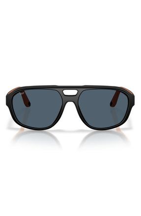 Costa Street Heat 55mm Polarized Rectangular Sunglasses in Black /Gray /Orange 580P at Nordstrom