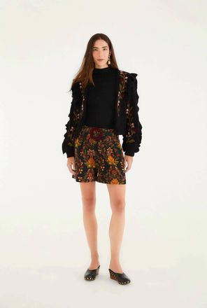 Farm Rio Berry Garden Shorts In Black