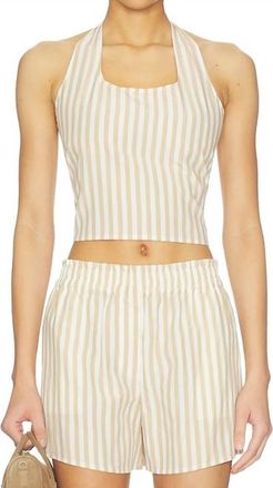 LnA Lir Halter Top In Sandbar Stripe