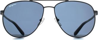 Ferragamo SF157S 015 donker gunmetal blauw zonnebril