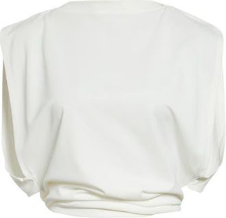 Jacquemus Le Moisson Draped Paper Jersey Apron Top in White at Nordstrom, Size X-Small