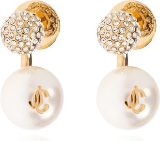 Jimmy Choo London Auri Oorbel - Dames - Oorbellen - Wit - ONE Size - Tweed - Accessoires
