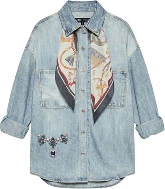 Liu Jo Camicia Vintage Digital - - Blouses & Shirts - Donna - Blu - M
