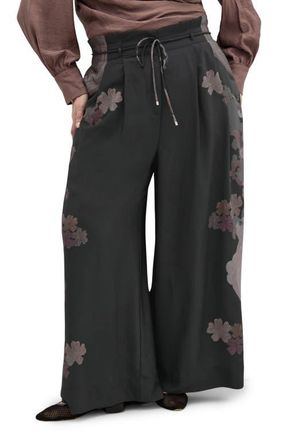City Chic Eternal Paperbag Waist Wide Leg Pants in Eternal Love at Nordstrom, Size Xxxs
