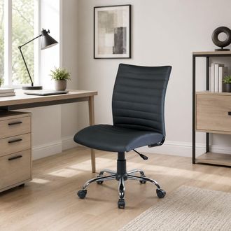 Dmora Dmora - Silla De Oficina Dkum, Silla Operativa, Asiento De Oficina Ergon&oacute;mico, 54x48h90/100 Cm, Negro