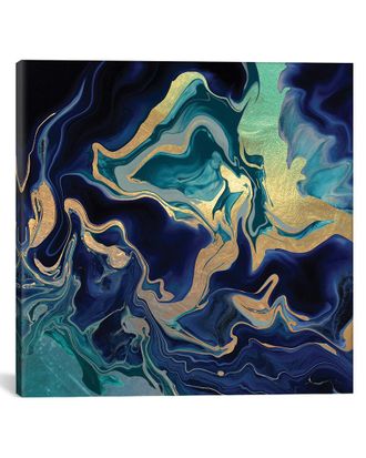 iCanvas Icanvas Icanvas Drama Queen Gold Indigo Marble Canvas Artwork By Monika Strigel