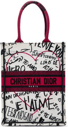 Dior Pre-owned Dior Amour Embroidered Canvas Graffiti Vertical Book Tote Ladies SSLLPQGYW7TTGDPA