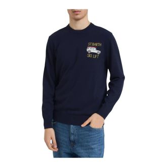 MC2 Saint Barth Truien & Vesten, Heren, Blauw, XL, Wol, Heron Light Crewneck Sweater