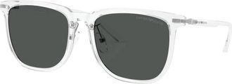 Emporio Armani Onregelmatige Zonnebril - unisex - Zonnebrillen - Wit - 56 MM - Accessoires