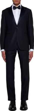 Tagliatore Mens Tuxedo Napoli Stretch Wool Blue Virgin Suits
