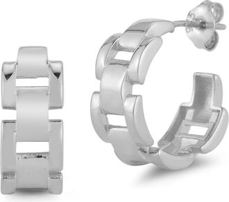 Chloe and Madison Chain Hoop Earrings in Silver at Nordstrom Rack