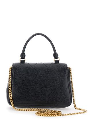 Tory Burch Womens Shoulder Bag Charlie Black Leather Cow